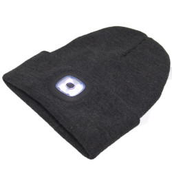 Зимняя шапка с ночным освещением Rittlekors Gear, Светодиодная шапка с подсветкой USB-аккумуляторная серая