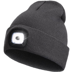 Зимняя шапка с ночным освещением Rittlekors Gear, Светодиодная шапка с подсветкой USB-аккумуляторная темно-серый
