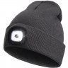 Зимняя шапка Rittlekors Gear со светодиодной подсветкой NN6601, USB-аккумулятор темно-серый меланж