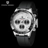 Часы PAGANI DESIGN Мужские кварцевые, водонепроницаемые до 100 м, спортивные часы с роскошным сапфировым стеклом и резиновым ремешком, мужские часы с хронографом Sliver grey 2