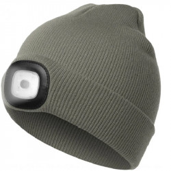 Зимняя шапка с ночным освещением Rittlekors Gear, Светодиодная шапка с подсветкой USB-аккумуляторная светло-серый