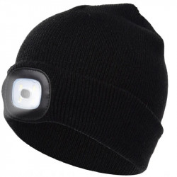 Зимняя шапка с ночным освещением Rittlekors Gear, Светодиодная шапка с подсветкой USB-аккумуляторная чёрная