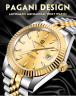 Механические наручные часы PAGANI DESIGN автоматические мужские часы, светящиеся водонепроницаемые сапфировые полностью стальные мужские часы 2