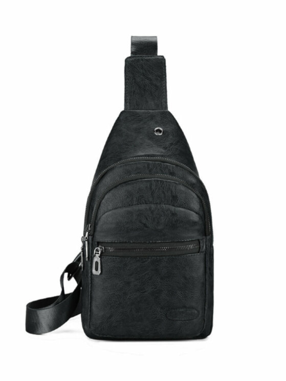 Однолямочный кожаный рюкзак Rotekors Gear RG6018-1 Чёрный