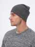 Зимняя вязаная мягкая гладкая мужская шапка NNIA1-3 светло-серый