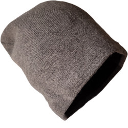 Зимняя вязаная мягкая гладкая мужская шапка GMIA12 светло-серый