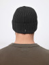Зимняя ребристая вязаная мужская шапка NN11-2 темно-серый меланж