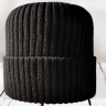 Зимняя ребристая вязаная мужская шапка GNE11-2 чёрный