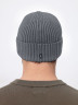 Зимняя ребристая вязаная мужская шапка NN11-2 серый