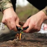 Браслет выживания из Паракорда (черный) с ножом, огнивом, свистком и компасом чёрный