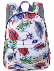 Молодёжный рюкзак с красочным принтом от Rittlekors Gear 5682 разноцветные перья