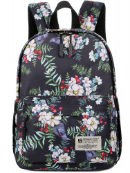 Молодёжный рюкзак с красочным принтом от Rittlekors Gear 5687 Цветочный куст чёрный